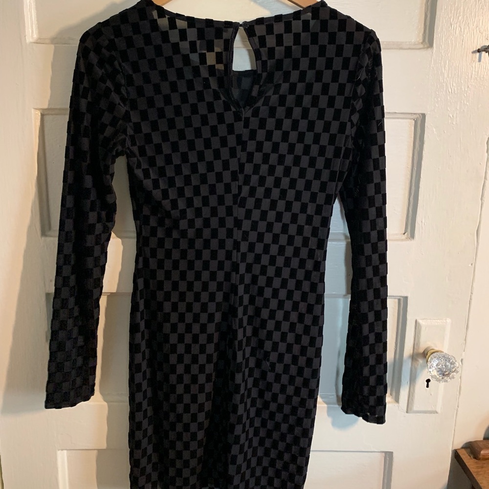 Forever 21 See Through Checkerboard Bodycon Dress